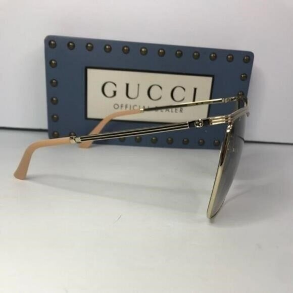 New Authentic Gucci Grey Square Ladies Sunglasses GG0820S 001 63 Made in Italy main image 6